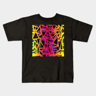 Colorful leopard skin texture with triangles Kids T-Shirt